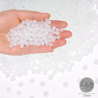 500Pcs White Glass Beads for Necklaces, 6mm Round Clear Glass Crystal Beads for Bracelet Jewelry Making Kits Earring Bracelets and DIY Crafts(White) - color: White