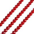 Cheriswelry 100pcs 14mm Red Heart Glass Crystal Beads for DIY Jewelry Making - color: Red
