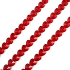 Cheriswelry 100pcs 14mm Red Heart Glass Crystal Beads for DIY Jewelry Making - color: Red