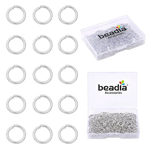 BEADIA Platinum Plated Jump Rings Non Tarnish 8mm 300pcs for Jewelry Making Findings - color: Platinum, size: 0.7x8mm
