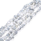Genuine White Howlite Turquoise Chip Beads 5-8mm Irregular Shaped Tumbled Chips Stone Loose Bead for Jewelry Making 1 Strand 32" - color: White Howlite Turquoise