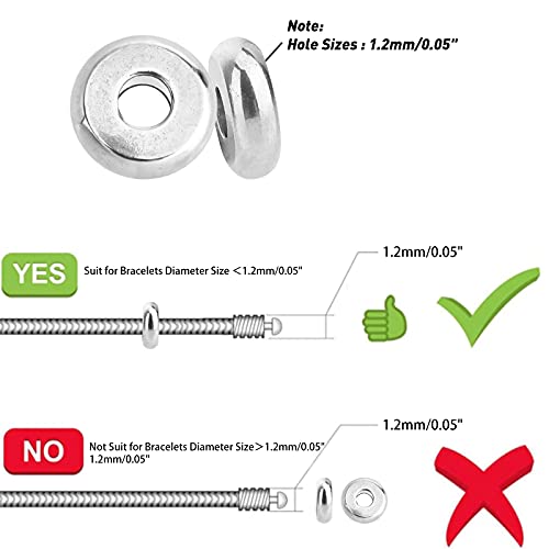 UNICRAFTALE About 200pcs Disc Spacer Beads 4mm Stainless Steel Flat Round Beads Metal Bead Spacers Finding for DIY Beading Jewelry Making, Hole 1.2mm - size: 1.2mm Hole