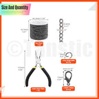 Tanstic 102Pcs 30 Feet Jewelry Making Chains Necklace Chains Bulk Cable Link Chain with 50Pcs Jump Rings, 50Pcs Lobster Clasps, Pliers for Bracelet Necklace Making(Gun Black) - color: Gun Black