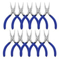 Mini Needle Nose Pliers 5"-10 Pack KAIHAOWIN Small Long Nose Pliers with Wire Cutters, Spring Loaded Thin Needle Nose Pliers, Precision Pliers Set for Crafts/Jewelry Making/Tiny Project - size: 10 Pack