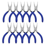 Mini Needle Nose Pliers 5"-10 Pack KAIHAOWIN Small Long Nose Pliers with Wire Cutters, Spring Loaded Thin Needle Nose Pliers, Precision Pliers Set for Crafts/Jewelry Making/Tiny Project - size: 10 Pack