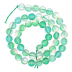 uxcell Matte Crystal Glass Beads 8mm Synthetic Frosted Shining Semi-Precious Round Loose Beads Synthetic Moonstone for Jewelry Making DIY Bracelet, Green - color: Green, size: 8mm