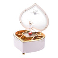 TMEEIHNSS Rainbowie Heart Musical Jewelry Box, Musical Jewelry Storage Box with Dancing Girl,Arrow Design Christmas Gift (white) - color: White