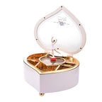 TMEEIHNSS Rainbowie Heart Musical Jewelry Box, Musical Jewelry Storage Box with Dancing Girl,Arrow Design Christmas Gift (white) - color: White