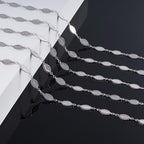 KYUNHOO 13 Feet Long Stainless Steel Bulk Chain for Jewelry Making Silver Craft Chains with Lobster Clasps Jump Rings Jewelry Supplies for DIY - color: Eyelash Steel
