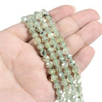 Prehnite 6mm Gemstone Triangle Faceted Round Loose Beads Strand 15.5" DIY Jewelry Making - color: Prehnite