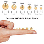 600pcs 14K Gold Beads,Seamless Gold Round Beads,Brass Loose Beads,Spacer Beads that Do Not Fade Easily,Gold Beads for Bracelet Necklace Making (2.5MM) - size: 2.5MM
