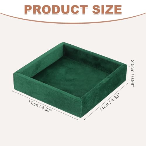 uxcell Stackable Jewelry Storage Tray, Empty Tray Drawer Organizer, Small Display Box for Earrings, Necklaces, Rings and Bracelets, Dark Green - color: Dark Green
