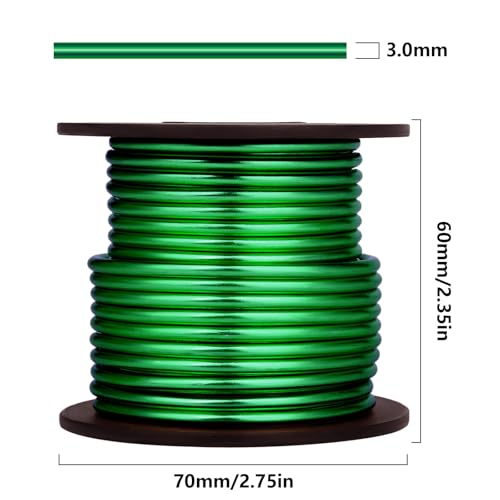 Aluminum Craft Wire, 32.8 Feet 3.0 mm/ 8 Gauge Green Bendable Soft Metal Aluminum Wire Roll Bulk for DIY Crafts Sculpting Jewelry Making - color: Green, size: 8 Gauge