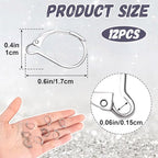 12pcs Leverback Earring Hooks, Hypoallergenic Stainless Steel French Earring Clasps, D-Ring Ear Wire Findings for Jewelry Making- Silver - color: Silver-12pcs
