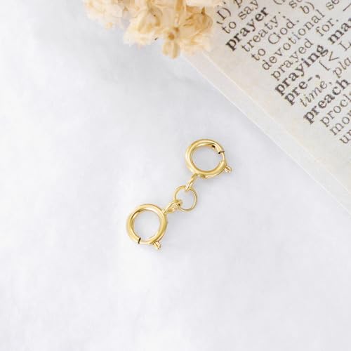 10K Gold Clasp Double Lobster Clasp Necklace Extender Clasp Bracelet Extension Connector for DIY Necklace Bracelet Jewelry Making(Style 11) - size: style 11