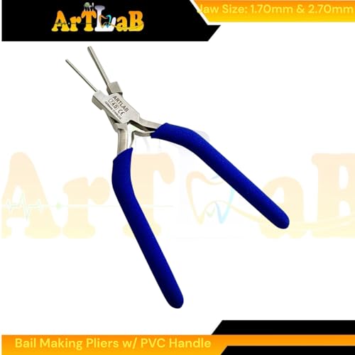 Bail Making Pliers with PVC Grip Handle | for Making S-Hooks, Ear Loops, Jump Loops, Bail, and More - German Stainless Steel ((J4S) 1.70 & 2.70mm Loops) - size: (J4S) 1.70 & 2.70mm Loops