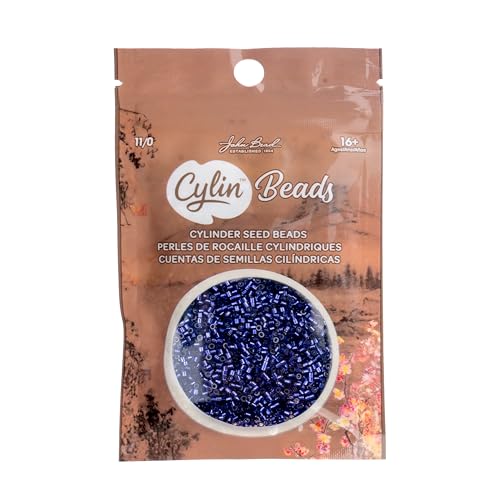 John Bead 25g Cylin Beads Dark Violet Silver Lined 11/0 Glass Cylindrical Seed Beads for Jewelry Bracelets Necklaces Earrings Making Embroidery - color: Dark Violet Silver Lined