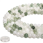 70PCS Natural 8MM Healing Gemstone, Iceberg Jade Energy Stone Round Loose Beads, Semi-Precious Crystal Beads with Free Elastic String for Jewelry Making DIY - color: Iceberg Jade, size: 8MM