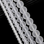 Natural Matte Gemstone Round Spacer Beads (4mm, Crystal Quartz) - color: Crystal Quartz, size: 4mm