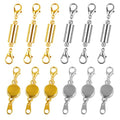 Phinus 12 Pcs Magnetic Necklace Clasps and Closures, Magnetic Clasps for Necklaces with Lobster Clasp, Gold and Silver Magnetic Jewelry Clasps for Necklaces Bracelet Making