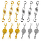 Phinus 12 Pcs Magnetic Necklace Clasps and Closures, Magnetic Clasps for Necklaces with Lobster Clasp, Gold and Silver Magnetic Jewelry Clasps for Necklaces Bracelet Making