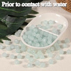 100Pcs Glass Beads 10mm Round Moon Frosted Cracked Water-Activated Transparent Glazed Beads, Ideal for DIY Bracelets Necklaces Phone Charms Craft Supplies (Light Blue) - color: Light Blue