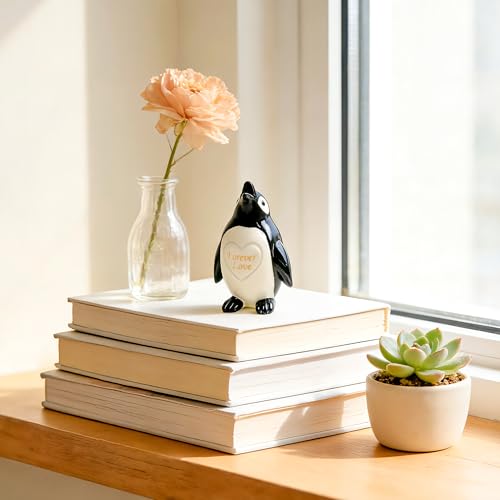 Gifts for Him Her Boyfriend Girlfriend, To My Love Handmade Ceramic Mini Penguin Anniversary Birthday Gifts for Women Men, Romantic Valentines Forever Lover Gifts for Wife Husband Couples Cute Decor - style: Penguin