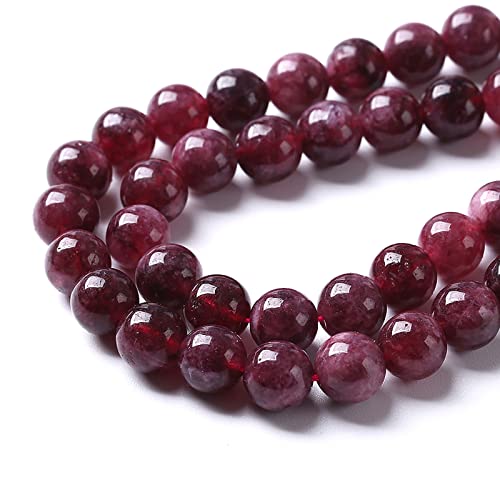 45pcs 8mm Natural Garnet Jade Gemstone Round Loose Spacer Beads for Jewelry Making Healing Energy Stone Beads DIY Bracelets Necklaces 15"(8mm, Garnet Jade) - color: Garnet Jade, size: 8mm