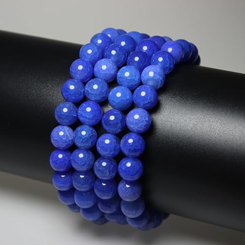 MJDCB Natural Stone Beads 6mm 60pcs Round Blue Dragon Vein Agate Loose Gemstone Bead Charms for Jewelry Making Bracelet Necklace Earring Pendant - color: Blue Dragon Vein Agate, size: 6mm