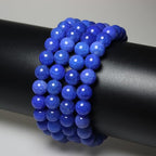 MJDCB Natural Stone Beads 8mm 43pcs Round Blue Dragon Vein Agate Loose Gemstone Bead Charms for Jewelry Making Bracelet Necklace Earring Pendant - color: Blue Dragon Vein Agate, size: 8mm