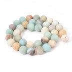 60pcs 6mm Natural Matte Amazonite Beads Energy Healing Crystal Round Loose Stone Beads for Jewelry Making, DIY Bracelets Necklaces - color: Matte Amazonite, size: 6mm
