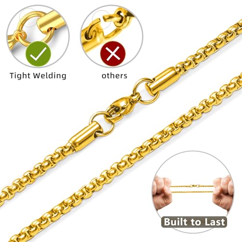 Romass 2 Pcs Cross Necklace for Men Boys,Stainless Steel Pendants Silver Black Gold Crosses Chain Jewelry Gifts Box 16-30 inches - size: 18 in, style: 2Pcs(silver+gold) 1.7 "* 1.0'' pendant