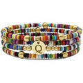 Set of 4 Colorful Bead Initial Bracelets, Personalized Stackable Jewelry, Adjustable Stretchy Charm Bracelets for Women, Beaded Bracelet Set, Trendy Custom Jewelry Gift - style: Colorful Bead - Q