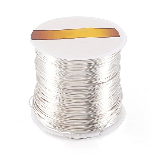 Pandahall 42.6 Feet Tarnish Resistant Copper Wire 21 Gauge Wire JewelryWire Beading Craft Wire for Jewelry Making (Silver)