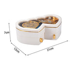 TMEEIHNSS Rainbowie Heart Musical Jewelry Box, Musical Jewelry Storage Box with Dancing Girl,Arrow Design Christmas Gift (white2) - color: White - Double Heart