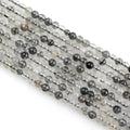 MJDCB 225pcs Natural Small Stone Beads 3mm Black Rutilated Quartz Round Smooth Loose Gemstone Bead for Jewelry Making Bracelets Earrings Necklaces Accessories - color: Black Rutilated Quartz