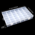 Clear Plastic Jewelry Box Organizer Storage Container with Adjustable Dividers (36 Grids)