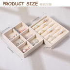 2pcs Ring Holder Display 6 Grid Jewelry Drawer Organizers Trays Small Ring Organizer for Jewelry Rings TrayRings Holder Display Tray Necklace Insert Holders Case for Girl Store Selling or Home Show