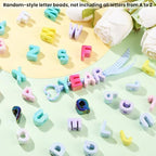 50Pcs Random Acrylic Letter Beads Large Alphabet Bead Bulk Chunky Capital Letters Iridescent UV Plated Initial Loose Spacer for Jewelry Making Keychain Bracelets Earrings Crafts Bag Decor - style: Style 2