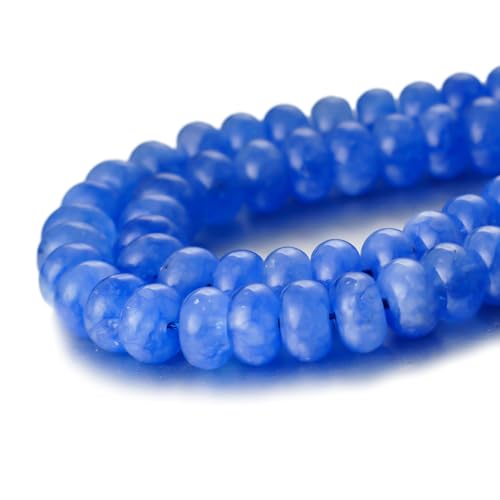 5x8mm Natural Beads Rondelle Spacer Loose Beads for Jewelry Making DIY Crafts Design Handcraft Making 1 Strand 15.5"(Blue Jade) - color: Blue Jade