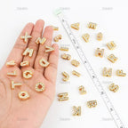 AUEAR, 36 Pack Gold 8mm Full Rhinestone Slide Alloy Letter Charm Crystal A-Z Alphabet with 0-9 Numbers for Bracelets Wristbands DIY Jewelry Making - color: Gold, size: 36 Pack