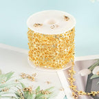 YOUBEIYEE 13 Feet Star Chain for Jewelry Making 18K Gold Plated Brass Chain Spool Hollow Stars Link Chain Jewelry Craft Chains Bulk - color: Star