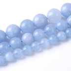 Dream Blue Chalcedony Stone Beads Jewelry Making Gemstone Round Crystal Bracelet Necklace1 Strand 15.5inch 4MM - color: Dream Blue Chalcedony, size: 4MM