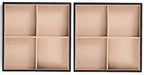 Glenor Co Jewelry Organizer Tray - Set of 2 - Stackable 8 Square Slot Jewelry Storage Trays - Display on Dresser or Drawer - Compatible with other trays - Black - size: Square - 4 Square Slot x 2