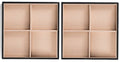 Glenor Co Jewelry Organizer Tray - Set of 2 - Stackable 8 Square Slot Jewelry Storage Trays - Display on Dresser or Drawer - Compatible with other trays - Black - size: Square - 4 Square Slot x 2