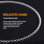 KYUNHOO 5 Meters Small Circle Chain for Jewelry Making Silver Plated Necklace Chains Bulk with Jewelry Connectors for Handcraft DIY - color: Circle Silver