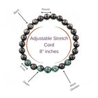 Black Obisidian Bracelets for Men 8" Inch Full Stretch Healing Crystal Bracelet, Beaded Charm Bracelet for Men Gifts Fathers Day Anniversary Birthday Gifts for Him - color: Black Obsidian & Jasper Bracelets
