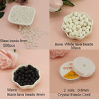 600PCS 8mm White Glass Round Beads Bulk-Imitative Jade Beads-Bracelet Loose Beads for Jewelry Making Earring, Necklaces, and DIY Crafts - size: 8mm White