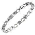 BioMag Magnetic Bracelet for Women, Titanium Steel Wristband Brazaletes for Pain Relief Solid Pure Copper Jewelry Gift with Adjustable Tool - color: Silver