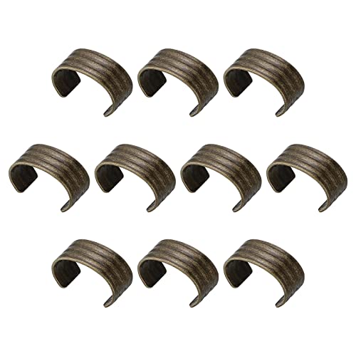 uxcell Leather Rope Clip, 100Pcs Cylindrical Crimping Cord Crimps Foldable String Leather Cord Fastener for DIY Lanyard, Tassel, Jewelry Making, Bronze - color: Bronze Tone